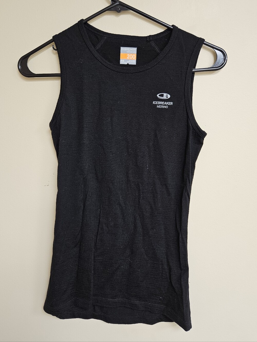 Icebreaker Merino 200 XS Merino Wool Black Tank Top